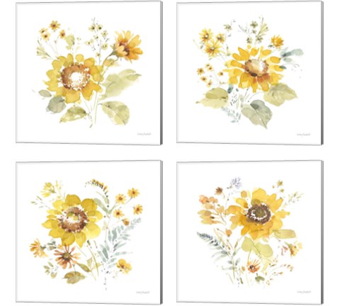 Sunflowers Forever 4 Piece Canvas Print Set by Lisa Audit