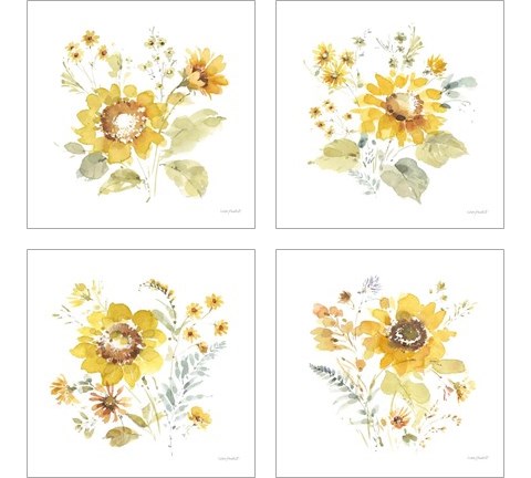 Sunflowers Forever 4 Piece Art Print Set by Lisa Audit