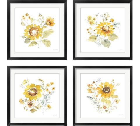 Sunflowers Forever 4 Piece Framed Art Print Set by Lisa Audit