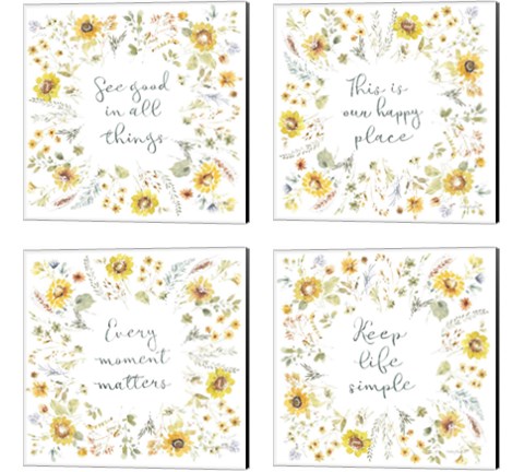 Sunflowers Forever 4 Piece Canvas Print Set by Lisa Audit