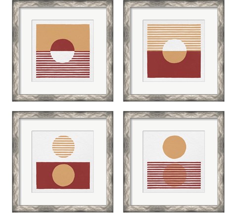 Reflection Red Yellow 4 Piece Framed Art Print Set by Moira Hershey