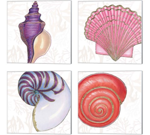 Shimmering Shells 4 Piece Canvas Print Set by James Wiens