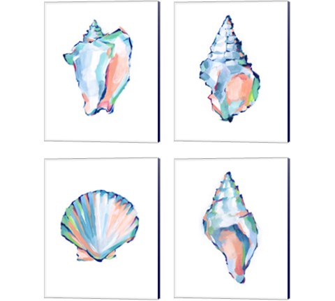 Pop Shell Study 4 Piece Canvas Print Set by Ethan Harper