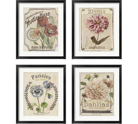 Vintage Seed Packets 4 Piece Framed Art Print Set by Studio W