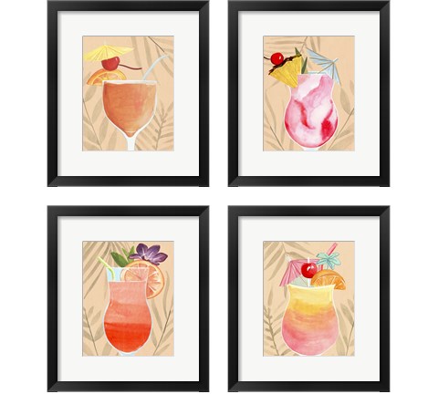 Tropical Cocktail 4 Piece Framed Art Print Set by Annie Warren