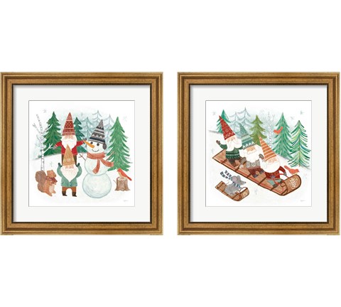 Woodland Gnomes 2 Piece Framed Art Print Set by Mary Urban