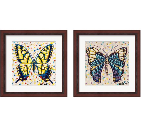 Pop Butterfly 2 Piece Framed Art Print Set by Jodi Augustine