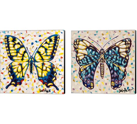 Pop Butterfly 2 Piece Canvas Print Set by Jodi Augustine