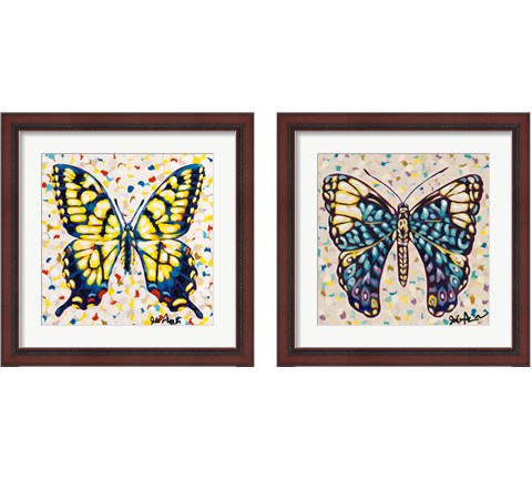 Pop Butterfly 2 Piece Framed Art Print Set by Jodi Augustine