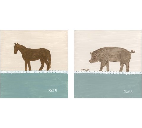 Out to Pasture 2 Piece Art Print Set by Kathleen Bryan