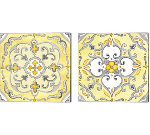 Jewel Medallion 2 Piece Canvas Print Set by Cynthia Coulter