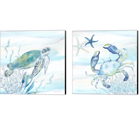 Great Blue Sea  2 Piece Canvas Print Set by Cynthia Coulter