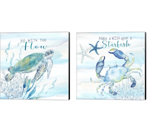 Great Blue Sea 2 Piece Canvas Print Set by Cynthia Coulter