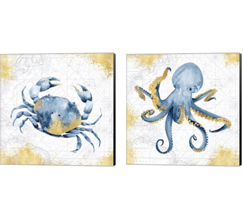 Deep Blue Sea 2 Piece Canvas Print Set by Tara Reed