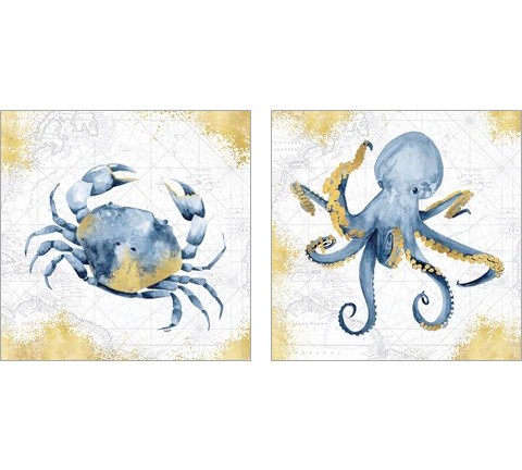 Deep Blue Sea 2 Piece Art Print Set by Tara Reed