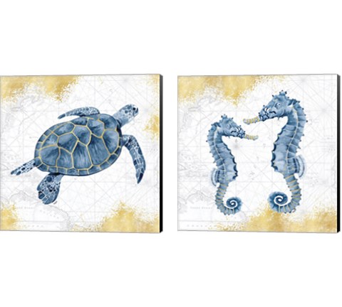 Deep Blue Sea 2 Piece Canvas Print Set by Tara Reed