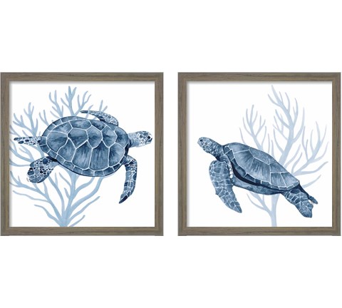 Deep Blue Sea 2 Piece Framed Art Print Set by Tara Reed