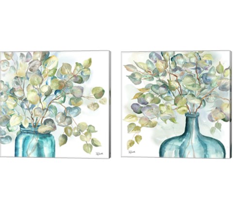 Eucalyptus in Mason Jar 2 Piece Canvas Print Set by Tre Sorelle Studios