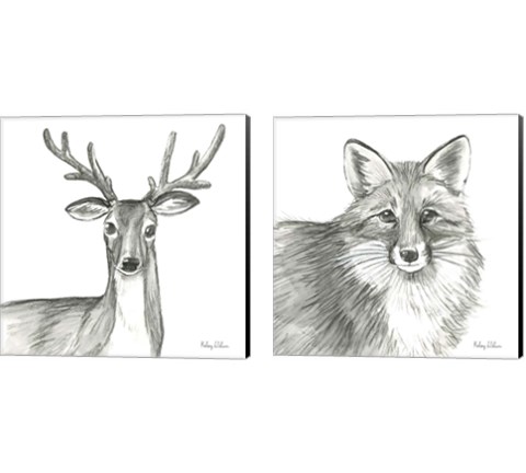 Pencil Forest 2 Piece Canvas Print Set by Kelsey Wilson