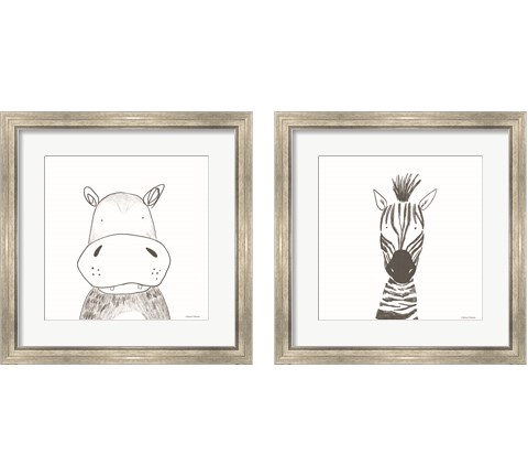 Animal Line Drawing 2 Piece Framed Art Print Set by Rachel Nieman