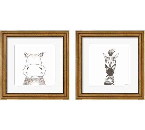 Animal Line Drawing 2 Piece Framed Art Print Set by Rachel Nieman