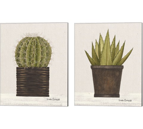 Potted 2 Piece Canvas Print Set by Linda Spivey