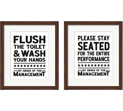 Bathroom Rules 2 Piece Framed Art Print Set by Susan Ball