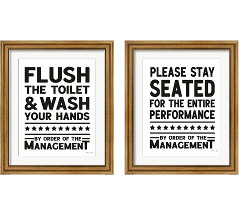 Bathroom Rules 2 Piece Framed Art Print Set by Susan Ball