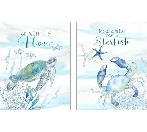 Great Blue Sea  2 Piece Art Print Set by Cynthia Coulter