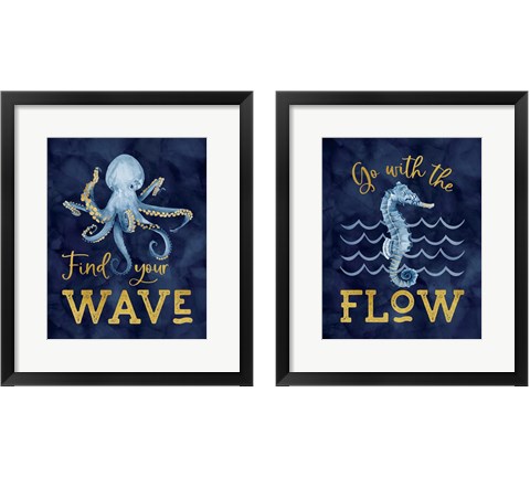 Deep Blue Sea 2 Piece Framed Art Print Set by Tara Reed