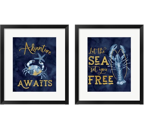 Deep Blue Sea 2 Piece Framed Art Print Set by Tara Reed