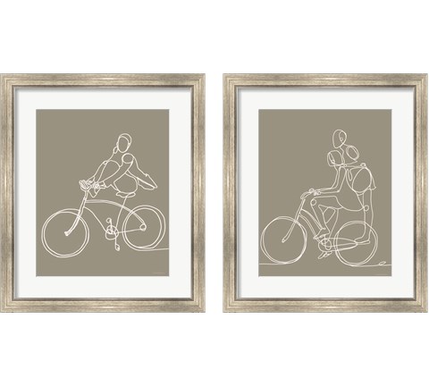 On a Bike 2 Piece Framed Art Print Set by Kamdon Kreations