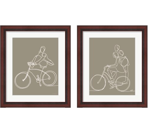 On a Bike 2 Piece Framed Art Print Set by Kamdon Kreations