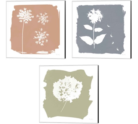 Nature by the Lake Flowers 3 Piece Canvas Print Set by Piper Rhue