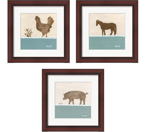 Out to Pasture 3 Piece Framed Art Print Set by Kathleen Bryan