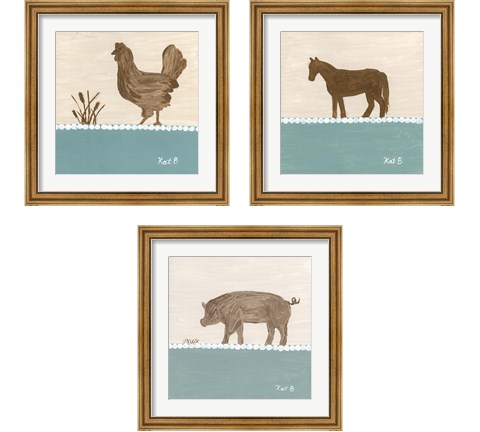 Out to Pasture 3 Piece Framed Art Print Set by Kathleen Bryan