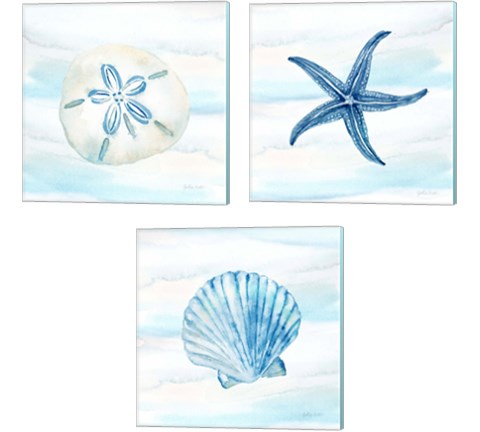 Great Blue Sea 3 Piece Canvas Print Set by Cynthia Coulter