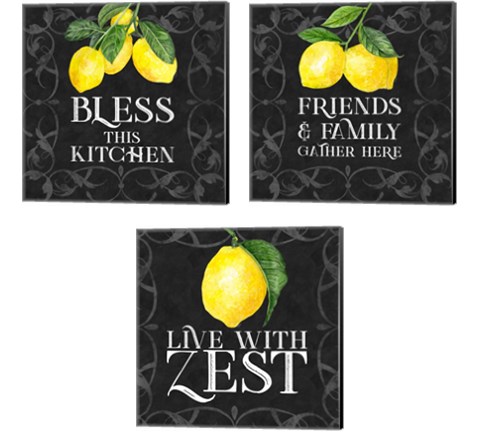 Live with Zest 3 Piece Canvas Print Set by Tara Reed