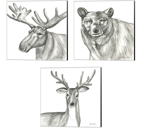 Pencil Forest 3 Piece Canvas Print Set by Kelsey Wilson