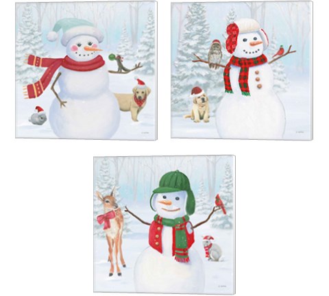 Dressed for Christmas 3 Piece Canvas Print Set by James Wiens