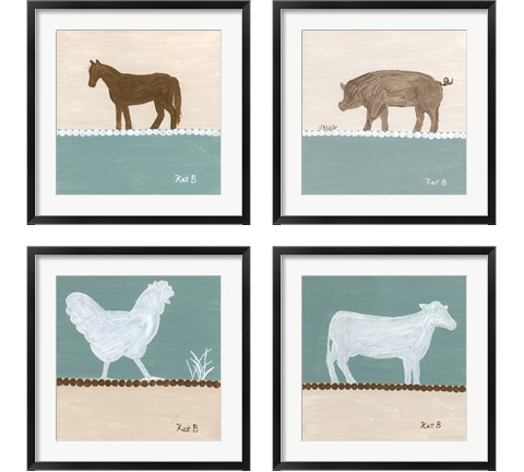 Out to Pasture 4 Piece Framed Art Print Set by Kathleen Bryan