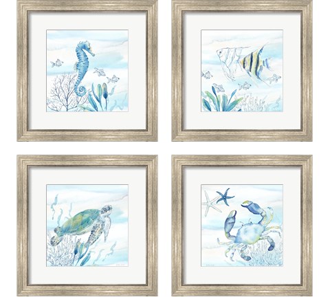Great Blue Sea  4 Piece Framed Art Print Set by Cynthia Coulter