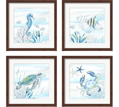 Great Blue Sea  4 Piece Framed Art Print Set by Cynthia Coulter