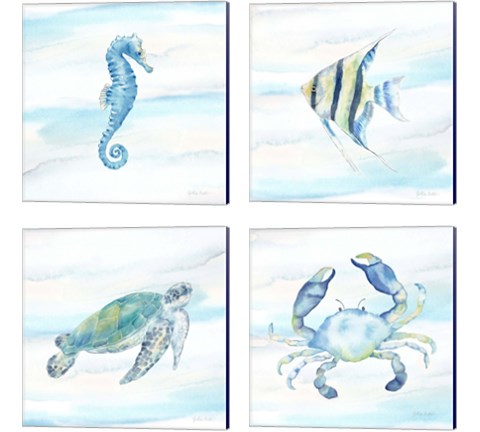 Great Blue Sea 4 Piece Canvas Print Set by Cynthia Coulter
