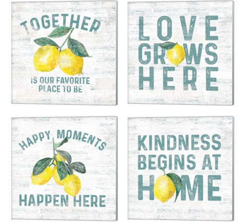 Happy Thoughts 4 Piece Canvas Print Set by Tara Reed