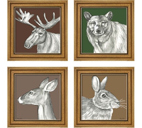 Watercolor Pencil Forest 4 Piece Framed Art Print Set by Kelsey Wilson