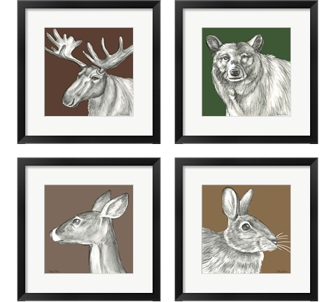 Watercolor Pencil Forest 4 Piece Framed Art Print Set by Kelsey Wilson