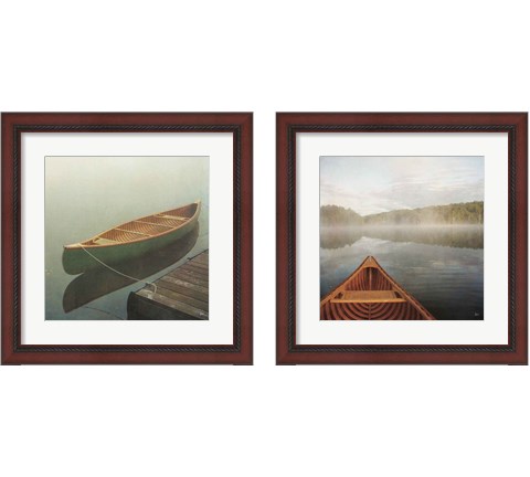 Calm Waters Canoe 2 Piece Framed Art Print Set by Jess Aiken