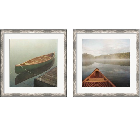 Calm Waters Canoe 2 Piece Framed Art Print Set by Jess Aiken