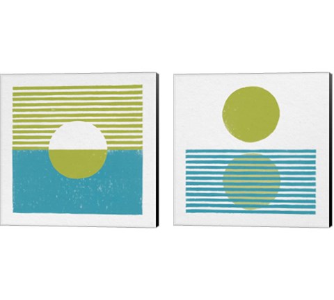 Reflection Green 2 Piece Canvas Print Set by Moira Hershey